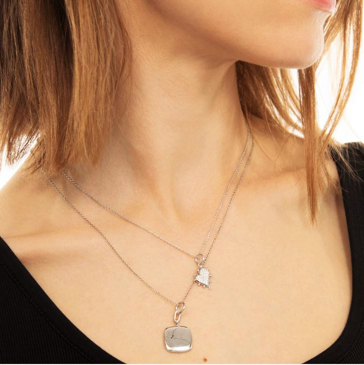 Monica Rich Kosann | Gemstone Heart Small Silver and White